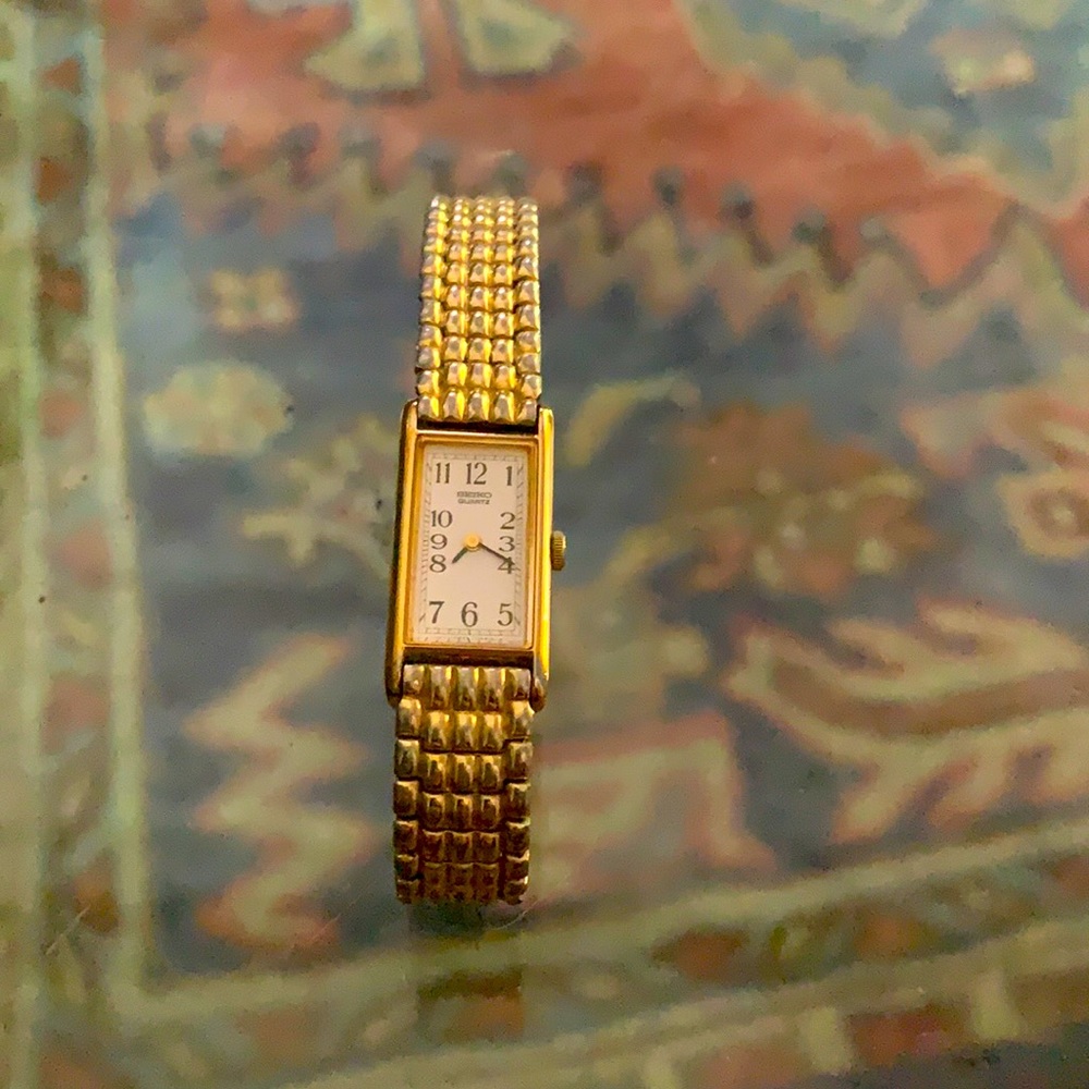 Gold and Silver Elastic Watch